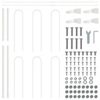 Recinzione per Giardino 9 pz Acciaio Bianco 15,3 x 1 m