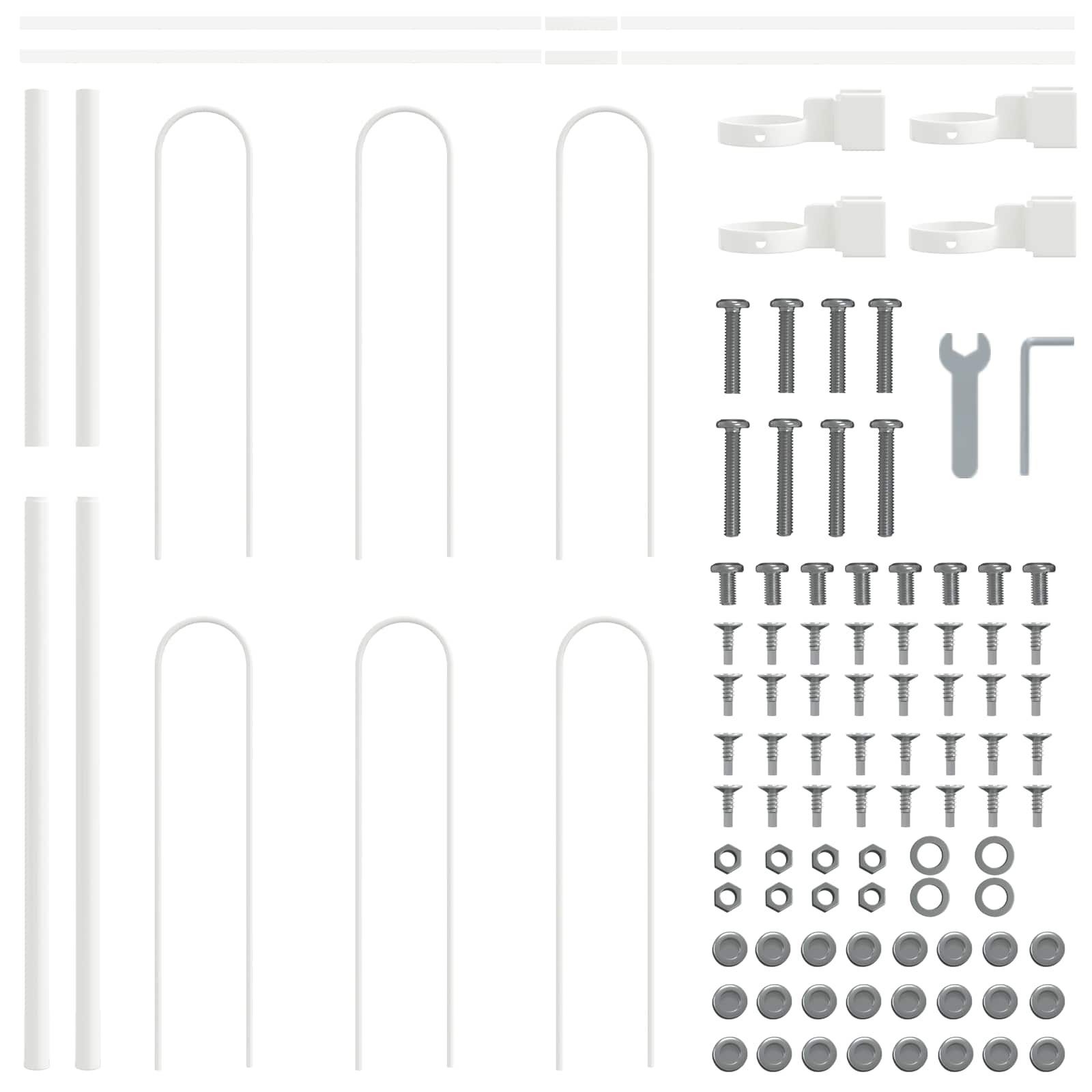 Recinzione per Giardino 9 pz Acciaio Bianco 15,3 x 1 m