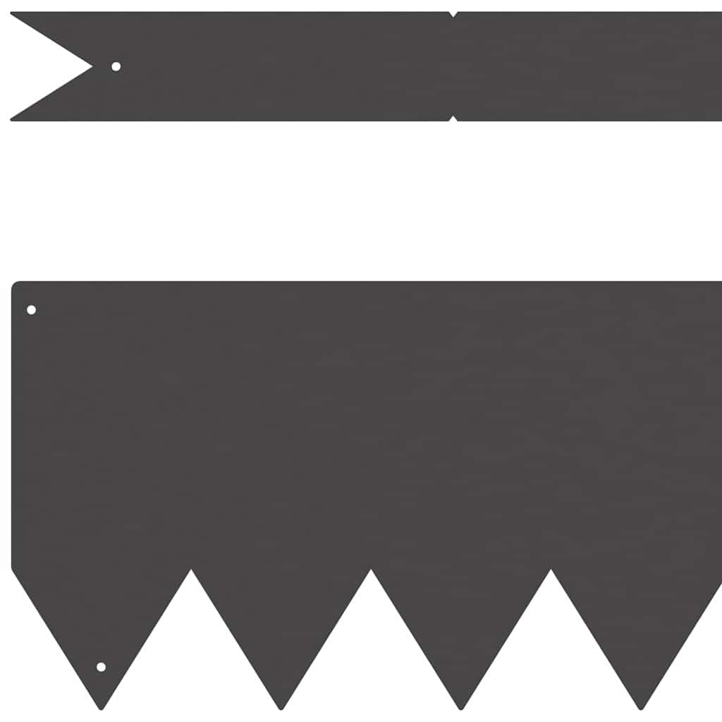 Bordura per Prato 20 pz Nero 100 x 15 cm Acciaio