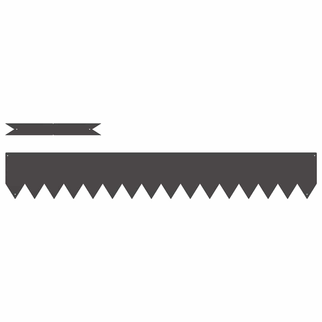 Bordura per Prato 50 Pezzi Nero 100 x 15 cm Acciaio