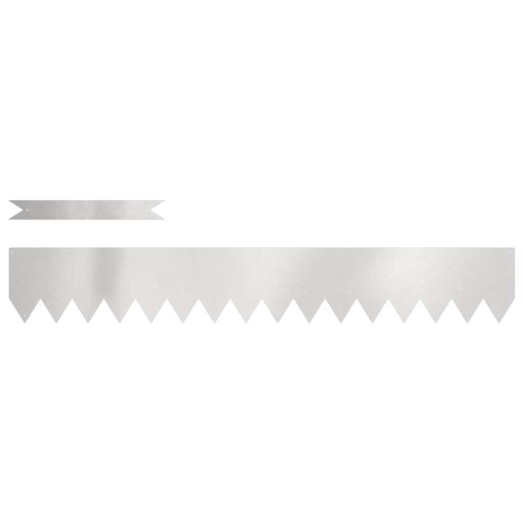 Bordura per Prato in Acciaio Inossidabile Argento 100 x 15 cm - Set 10 Pezzi