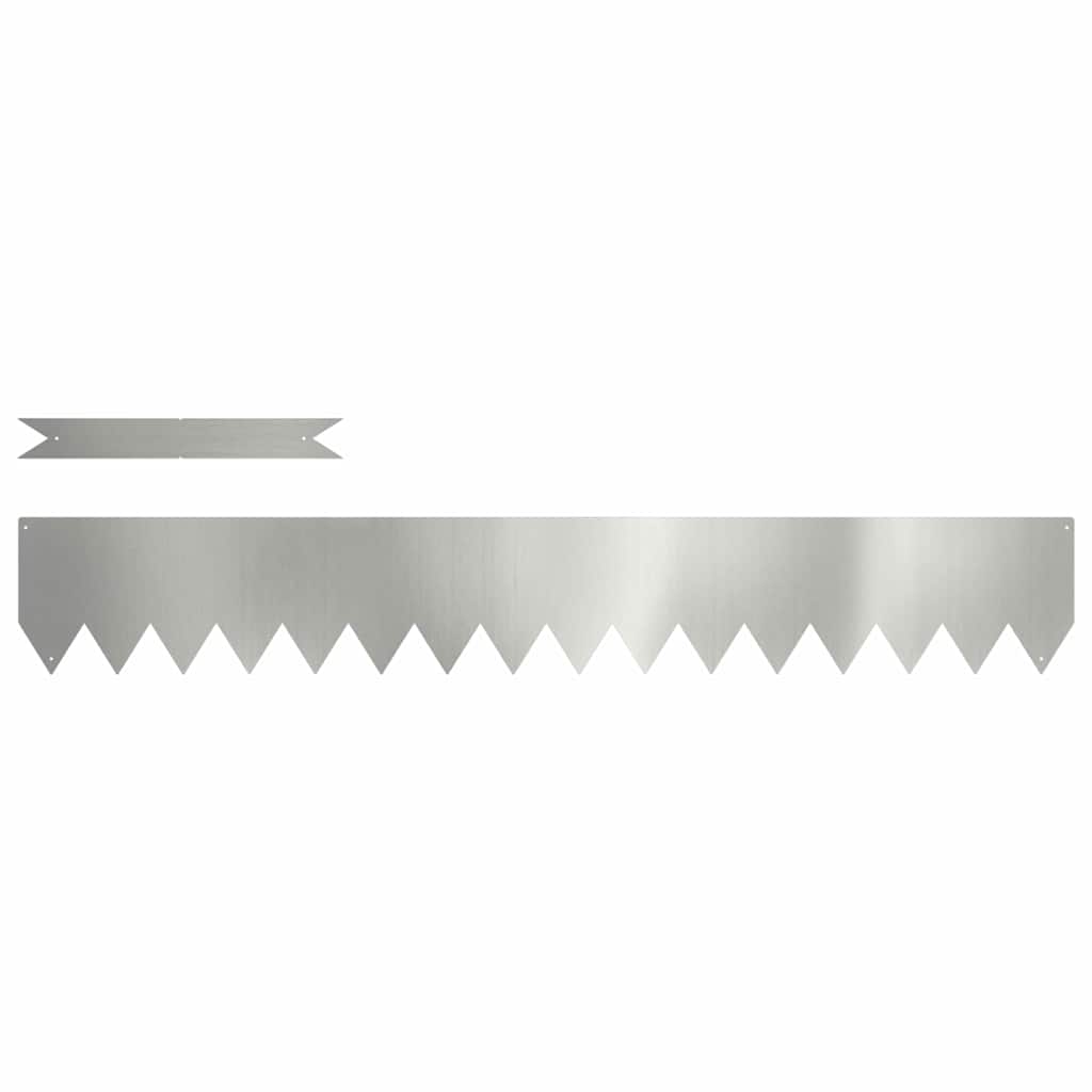 Bordura per Prato 20 pezzi Argento 100 x 15 cm Acciaio Zincato