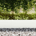 Bordura per Prato 20 pz Bianco 100 x 30 cm Acciaio