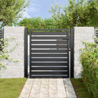Cancello da Giardino con Serratura Nero 100x100 cm in Alluminio