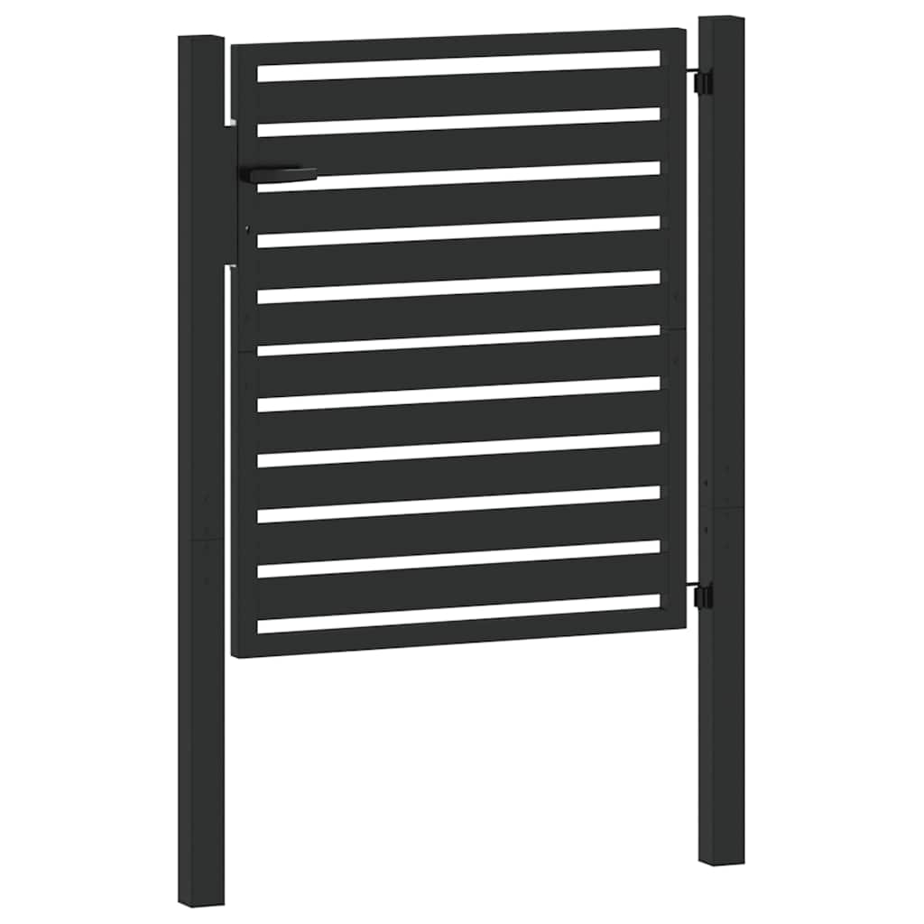 Cancello da Giardino con Serratura Nero 100x100 cm in Alluminio