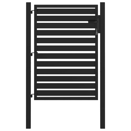 Cancello da Giardino con Serratura Nero 100x120 cm Alluminio