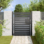 Cancello da Giardino con Serratura Nero 100x120 cm Alluminio
