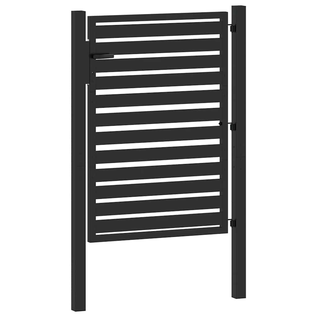 Cancello da Giardino con Serratura Nero 100x120 cm Alluminio