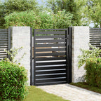 Cancello da Giardino con Serratura Nero 100x120 cm Alluminio