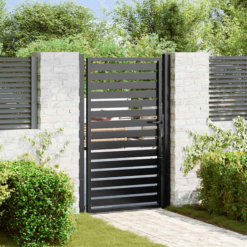 Cancello da Giardino con Serratura Nero 100x150 cm Alluminio