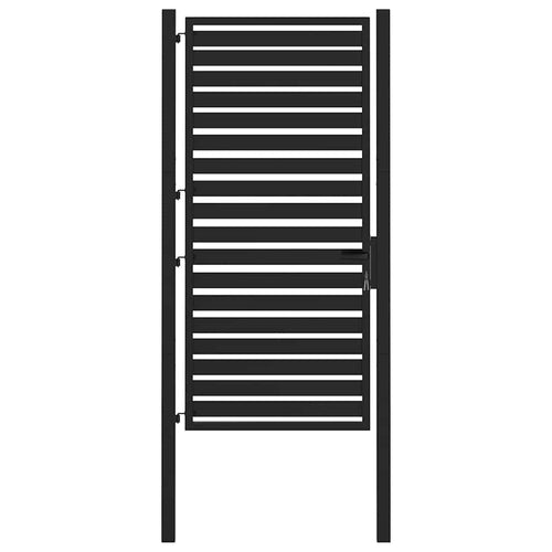 Cancello da Giardino con Serratura Nero 100x180 cm Alluminio