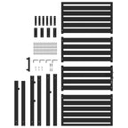 Cancello da Giardino con Serratura Nero 100x180 cm Alluminio