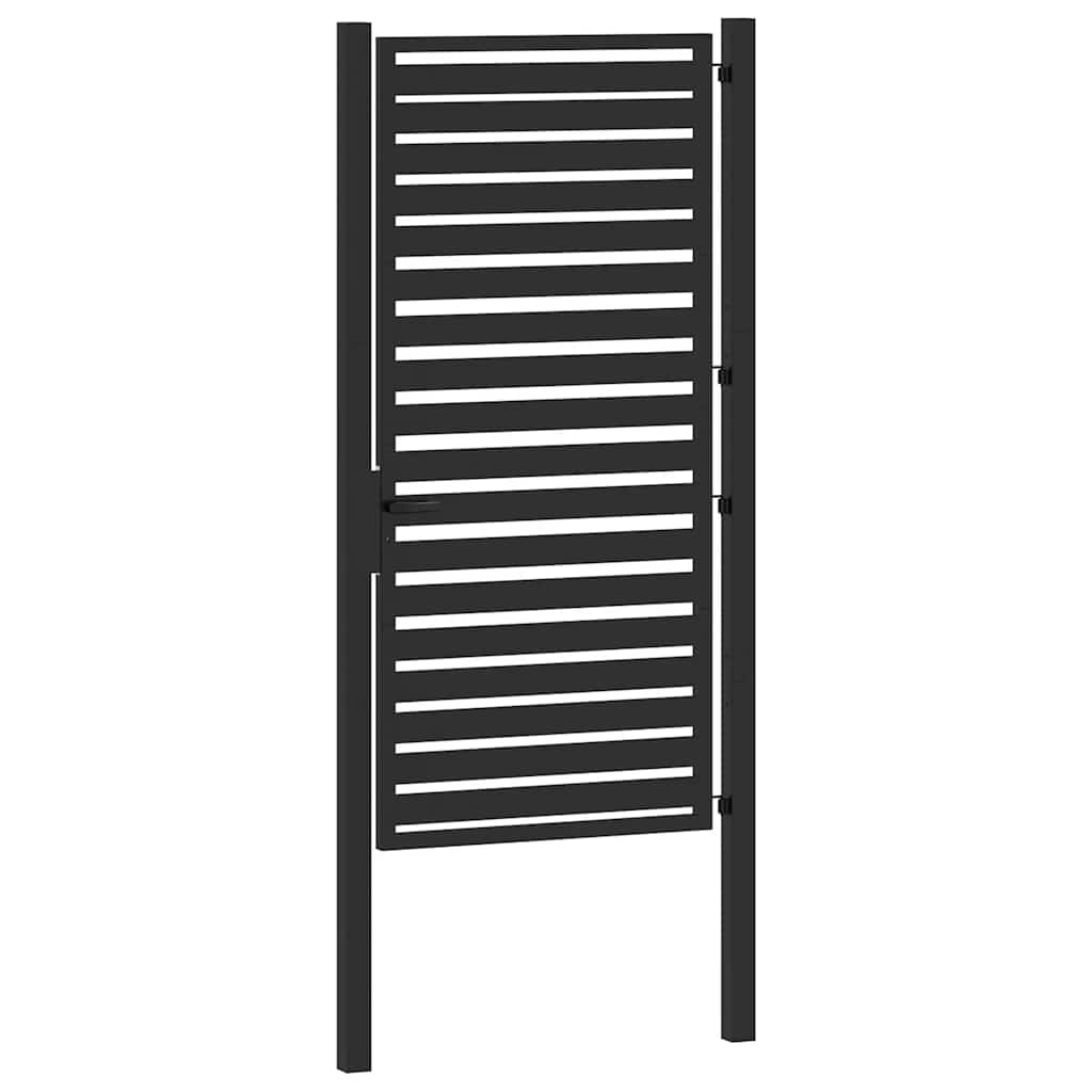 Cancello da Giardino con Serratura Nero 100x180 cm Alluminio