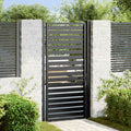 Cancello da Giardino con Serratura Nero 100x180 cm Alluminio