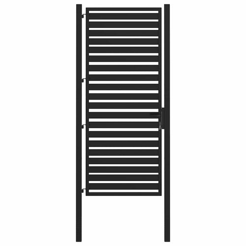 Cancello da Giardino con Serratura Nero 100x200 cm Alluminio