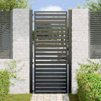 Cancello da Giardino con Serratura Nero 100x200 cm Alluminio