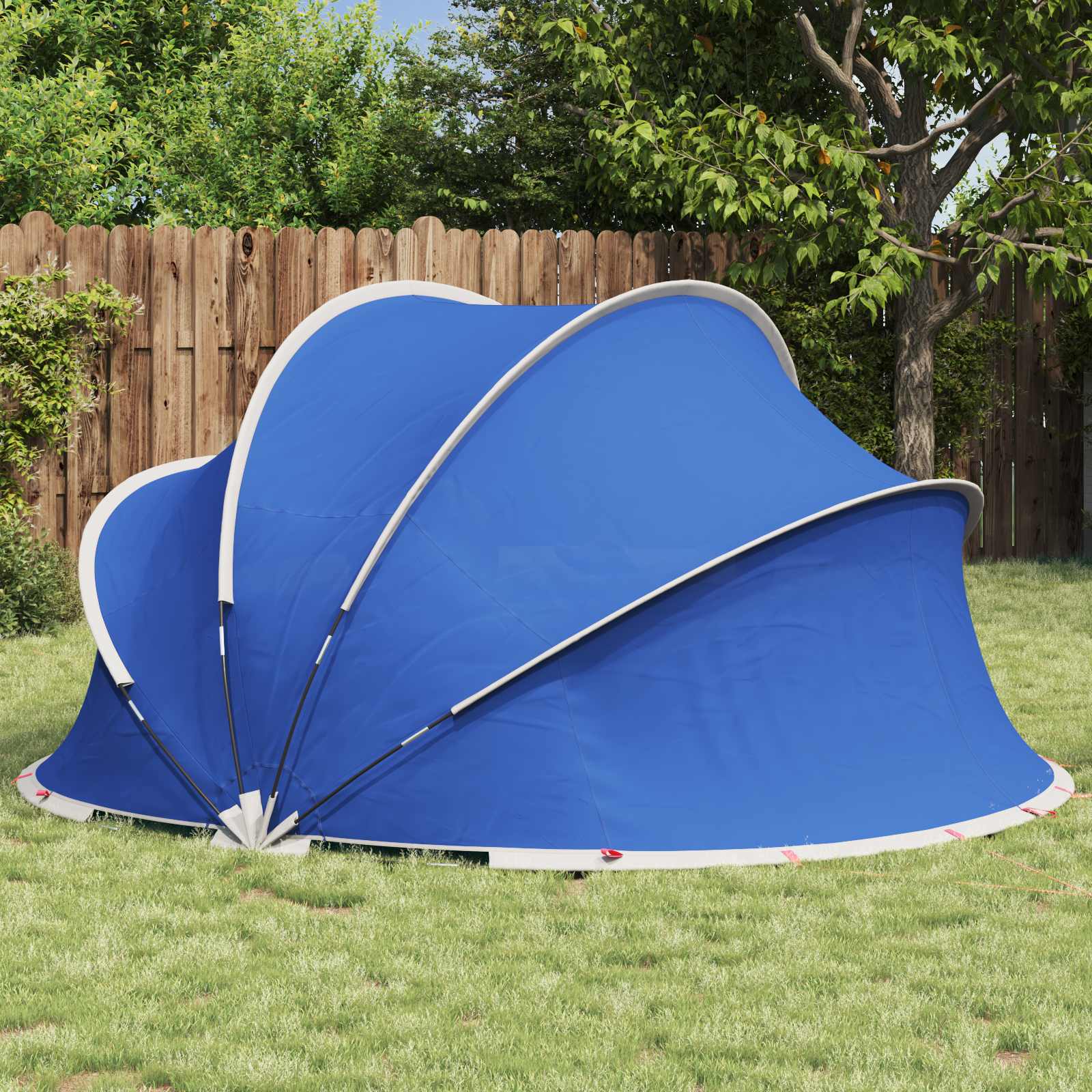 Dome Piscina Pieghevole 336 x 322 x 160 cm Blu Azzurro