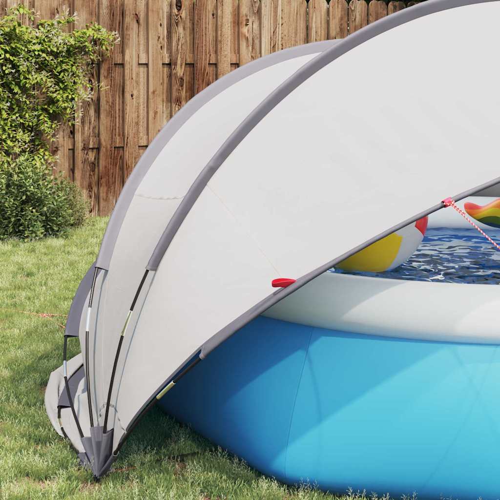 Dome Piscina Pieghevole Grigio e Arancione 336 x 322 x 160 cm