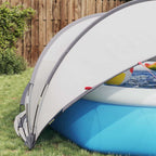Dome Piscina Pieghevole Grigio e Arancione 336 x 322 x 160 cm