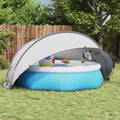 Dome Piscina Pieghevole Grigio e Arancione 336 x 322 x 160 cm