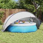 Dome Piscina Pieghevole Grigio e Arancione 336 x 322 x 160 cm