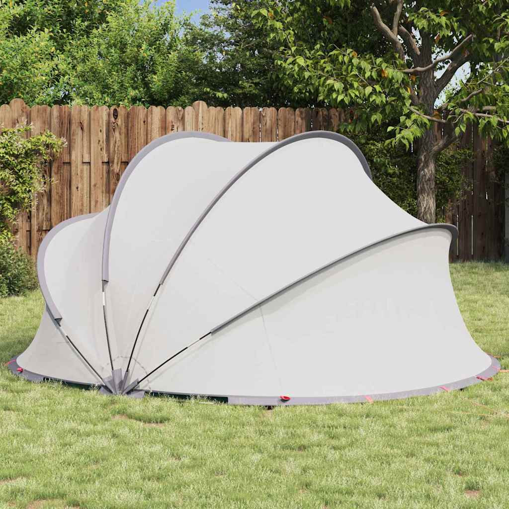 Dome Piscina Pieghevole Grigio e Arancione 336 x 322 x 160 cm