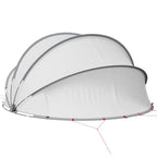 Dome Piscina Pieghevole Grigio e Arancione 336 x 322 x 160 cm