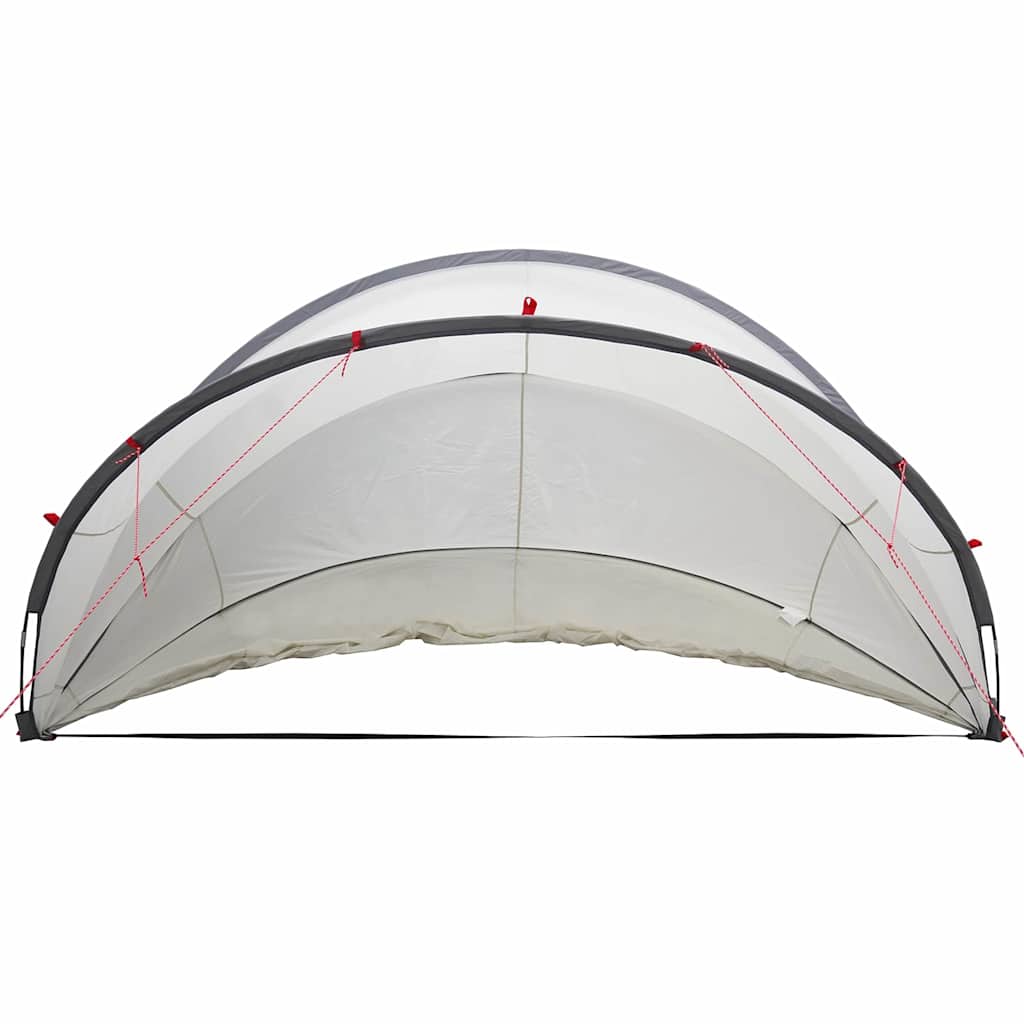 Dome Piscina Pieghevole Grigio e Arancione 336 x 322 x 160 cm