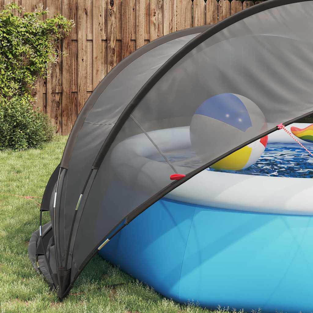 Dome Piscina Nero 336 x 322 x 160 cm Pieghevole