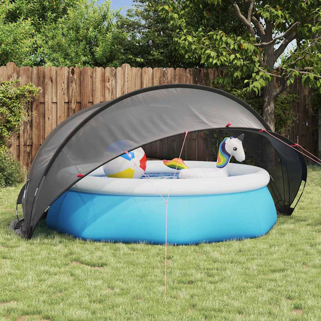 Dome Piscina Nero 336 x 322 x 160 cm Pieghevole