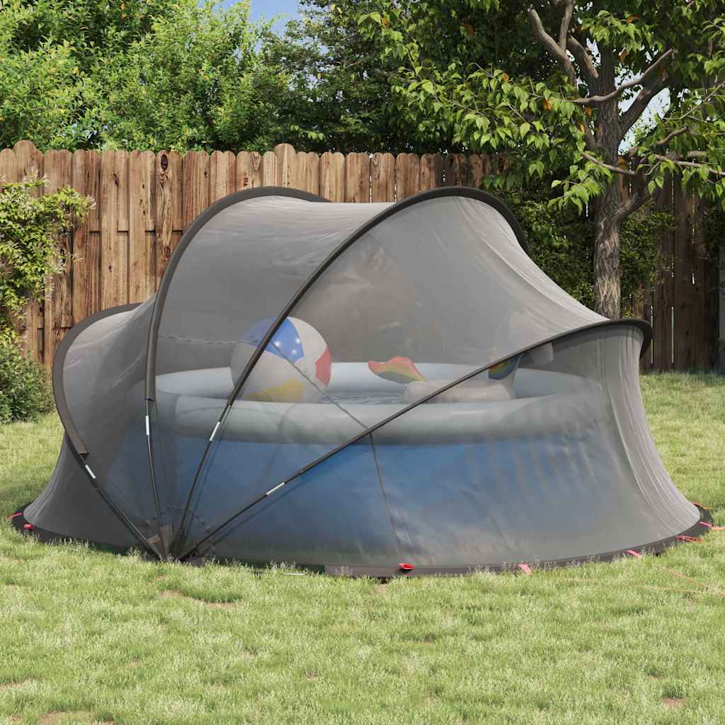 Dome Piscina Nero 336 x 322 x 160 cm Pieghevole