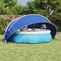 Dome Pieghevole per Piscina 405 x 405 x 192 cm Blu Azzurro