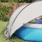 Dome Piscina Pieghevole Grigio e Arancione 405 x 405 x 192 cm