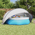 Dome Piscina Pieghevole Grigio e Arancione 405 x 405 x 192 cm