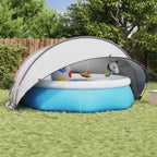 Dome Piscina Pieghevole Grigio e Arancione 405 x 405 x 192 cm