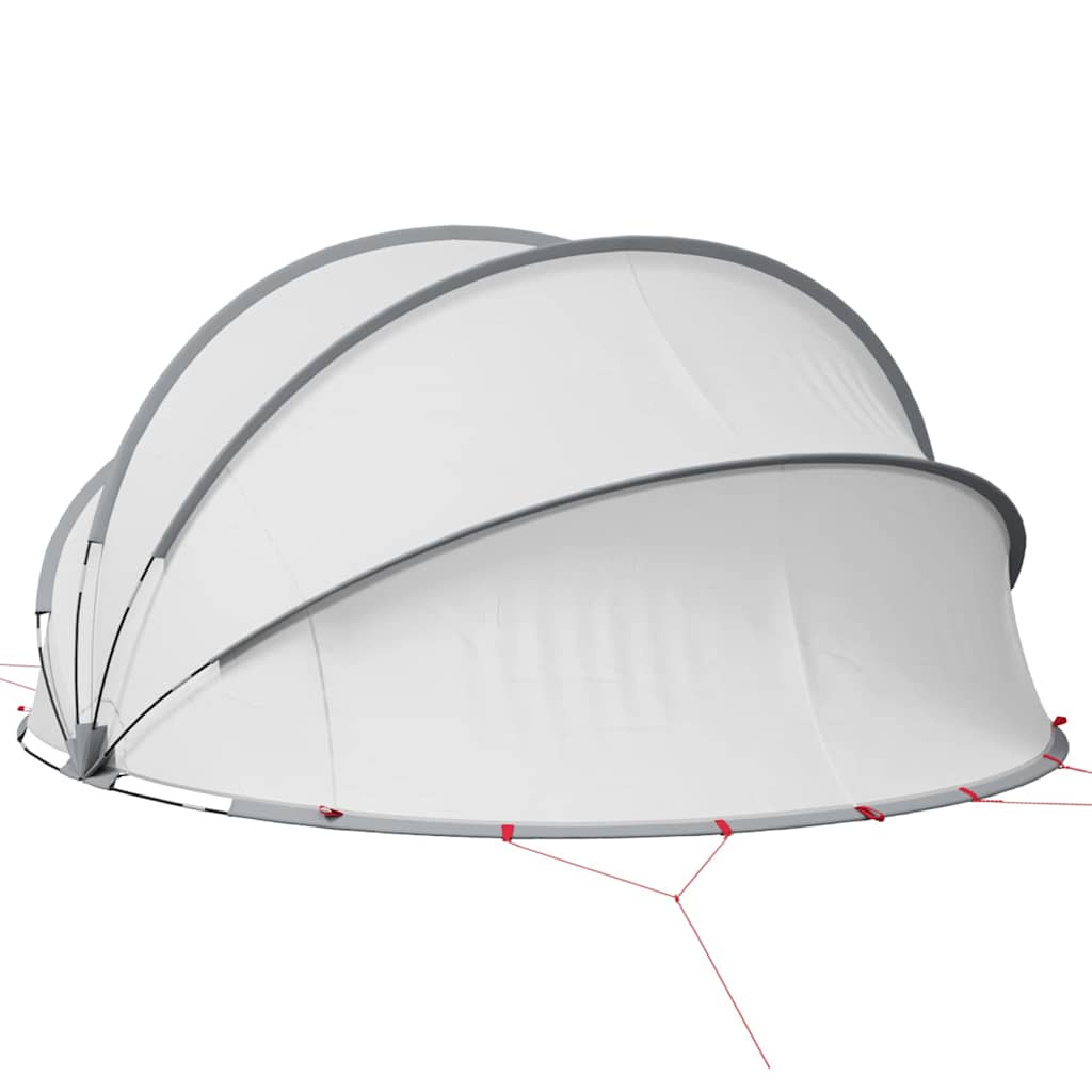 Dome Piscina Pieghevole Grigio e Arancione 405 x 405 x 192 cm