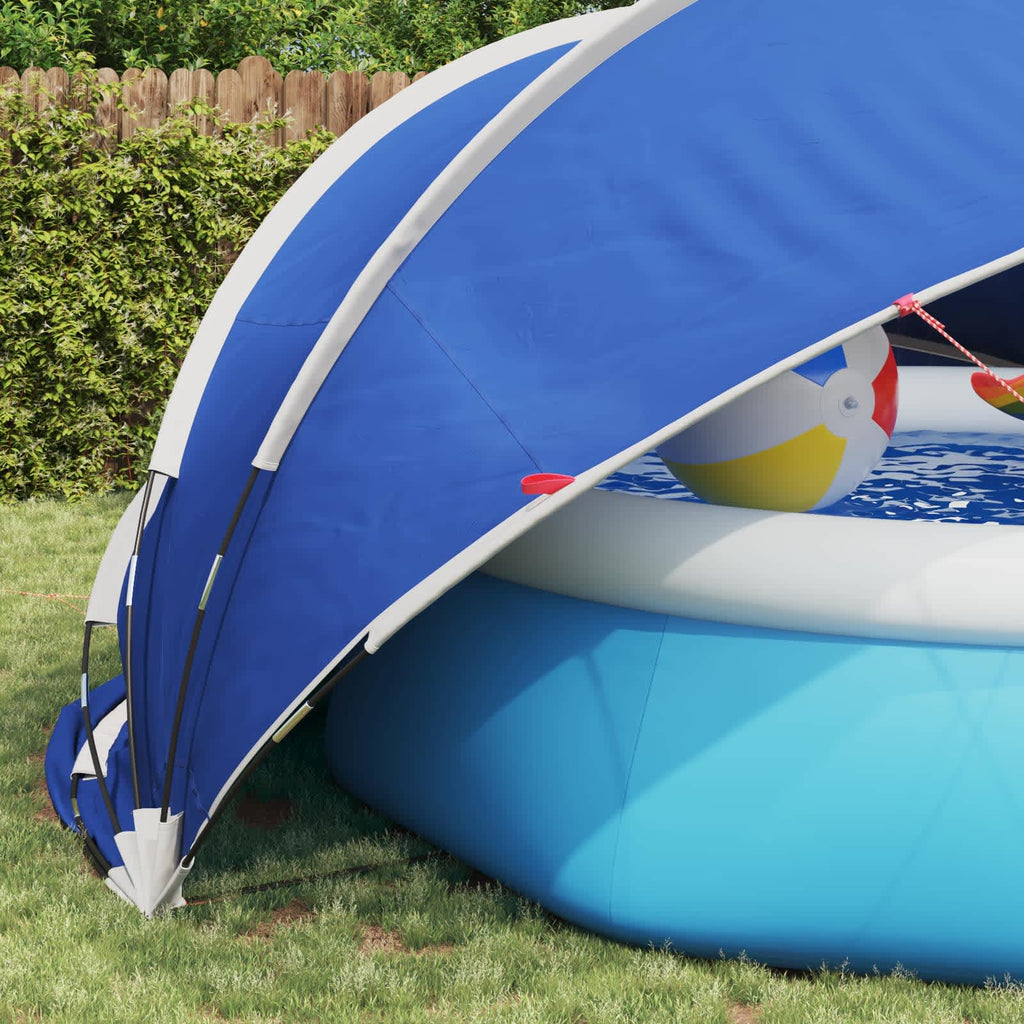 Dome Piscina Pieghevole 430 x 430 x 210 cm Blu Azzurro
