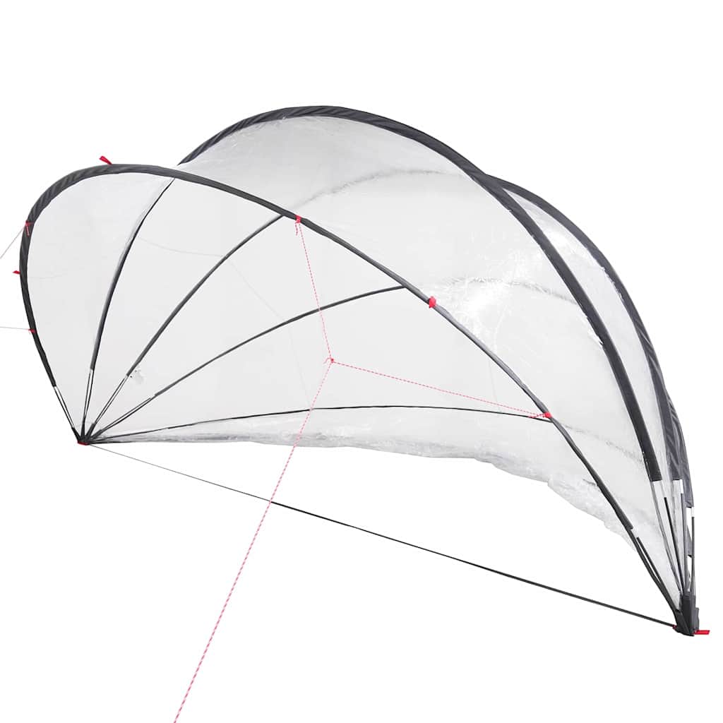 Dome Piscina Trasparente 430 x 430 x 210 cm PVC Pieghevole