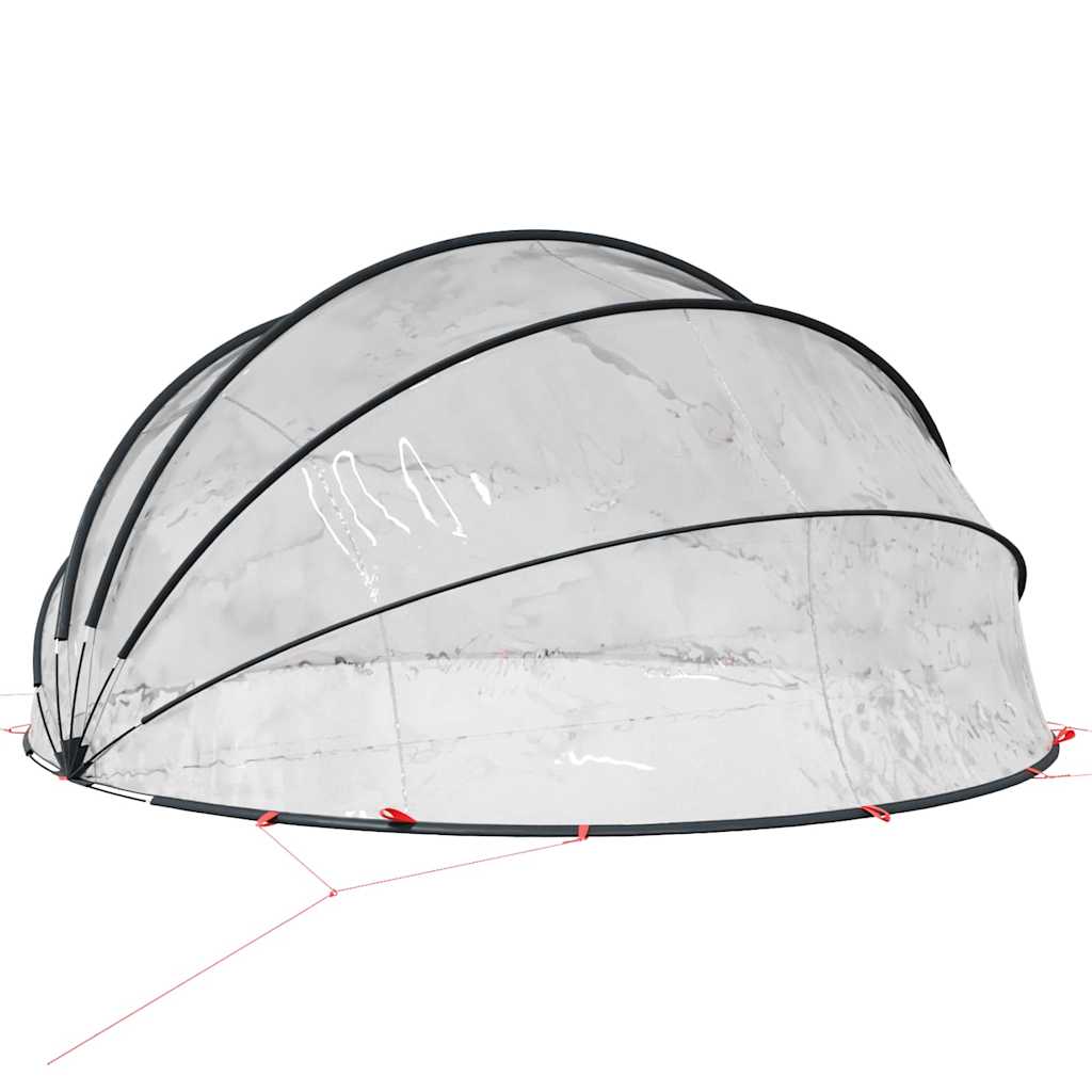 Dome Piscina Trasparente 430 x 430 x 210 cm PVC Pieghevole