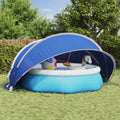 Dome Pieghevole per Piscina 472 x 460 x 229 cm Blu Azzurro