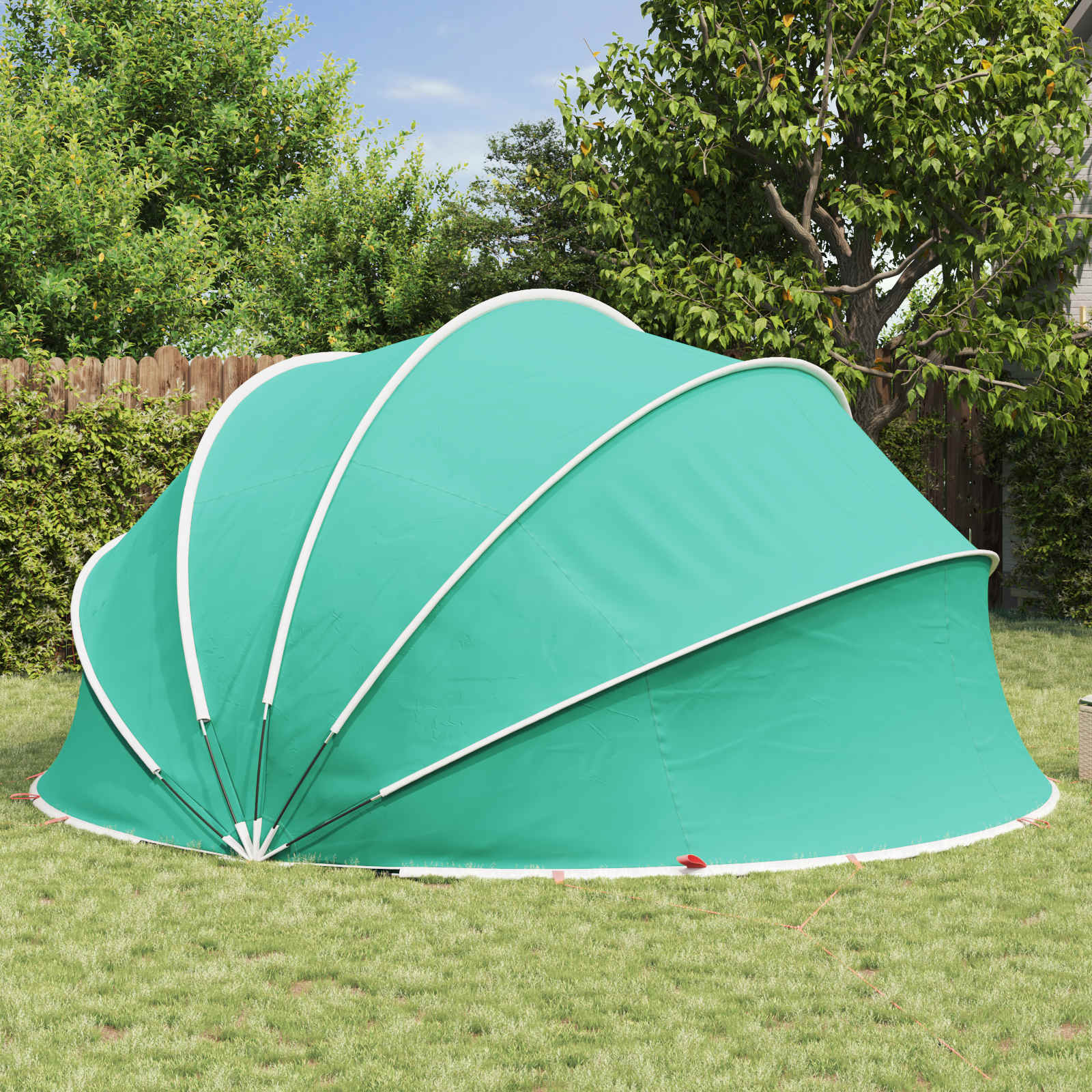 Dome Pieghevole per Piscina 472 x 460 x 229 cm Verde Mare