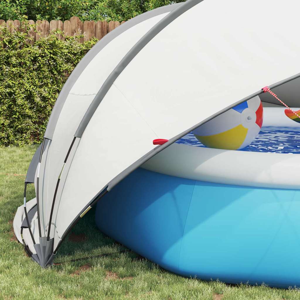 Dome Piscina Pieghevole Grigio e Arancione 472 x 460 x 229 cm