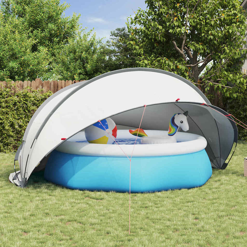 Dome Piscina Pieghevole Grigio e Arancione 472 x 460 x 229 cm