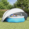 Dome Piscina Pieghevole Grigio e Arancione 472 x 460 x 229 cm