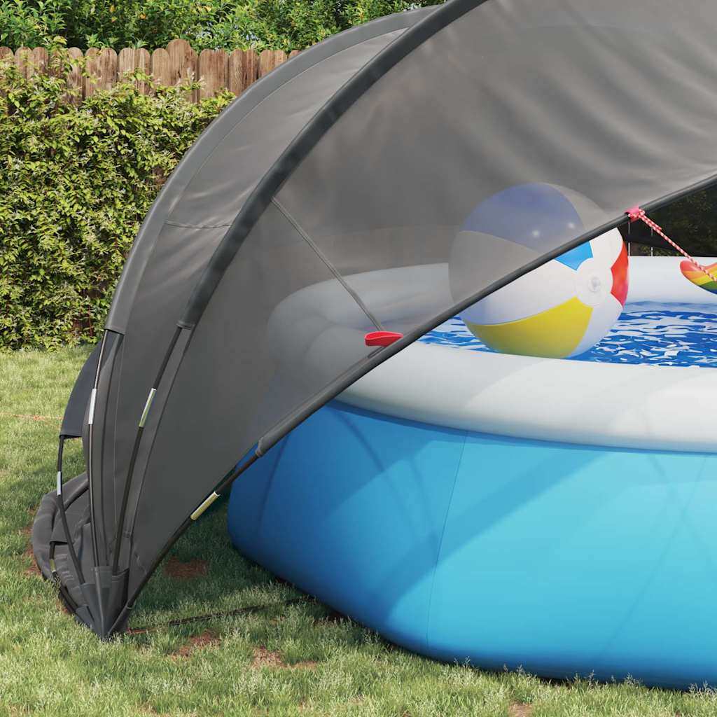 Dome Piscina Pieghevole Nero 472 x 460 x 229 cm