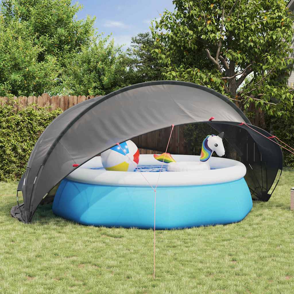 Dome Piscina Pieghevole Nero 472 x 460 x 229 cm