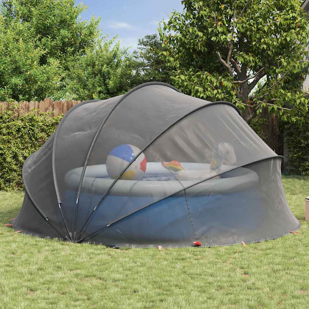 Dome Piscina Pieghevole Nero 472 x 460 x 229 cm