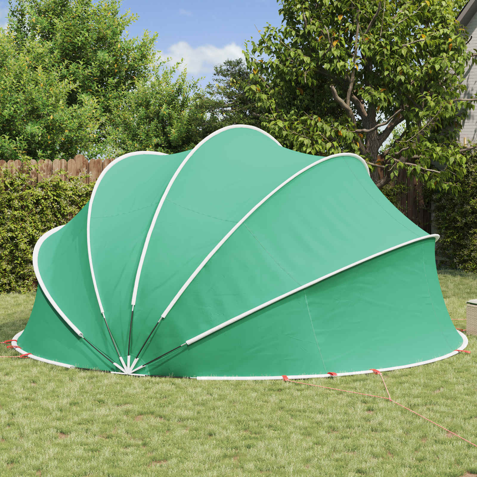 Dome Pieghevole per Piscina 500 x 500 x 236 cm Verde Mare