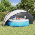 Dome Protezione Piscina Pieghevole Grigio e Arancione 500x500x236 cm