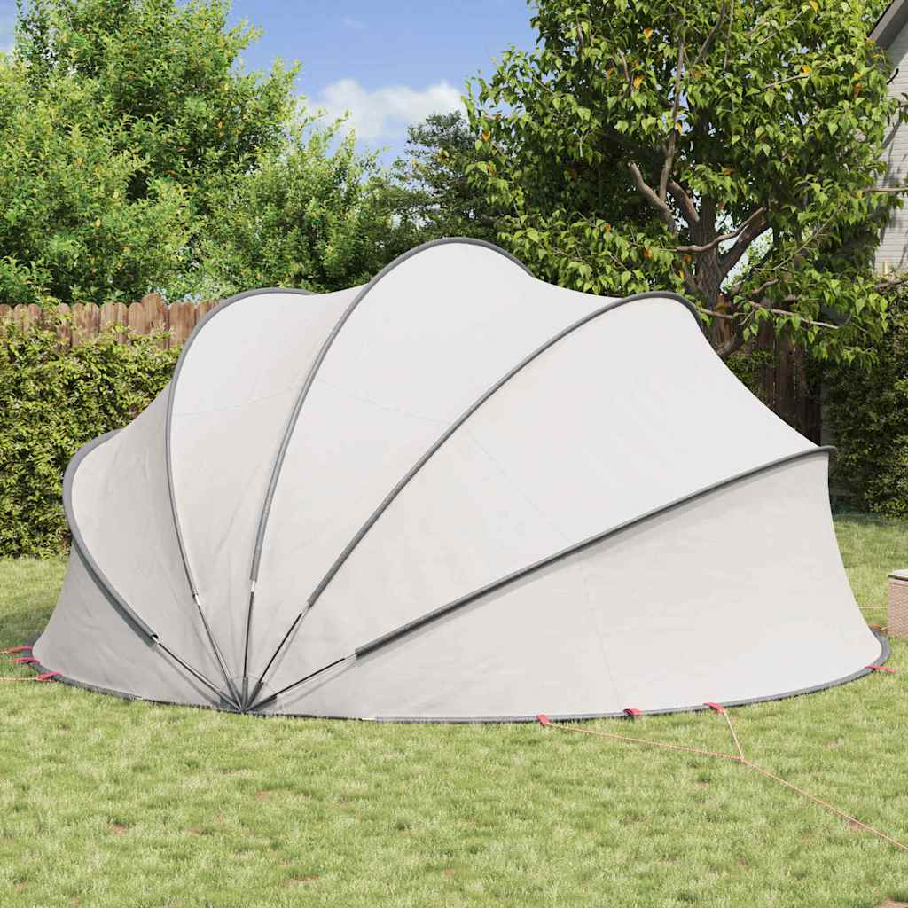 Dome Protezione Piscina Pieghevole Grigio e Arancione 500x500x236 cm